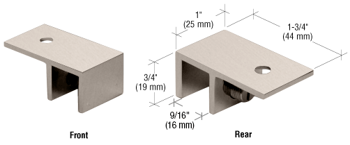 Frameless Shower Ceiling Mount Sleeve Over Glass Clamp in Brushed Nickel - Durable Bathroom Hardware for Modern Walk-In Showers and Glass Enclosures