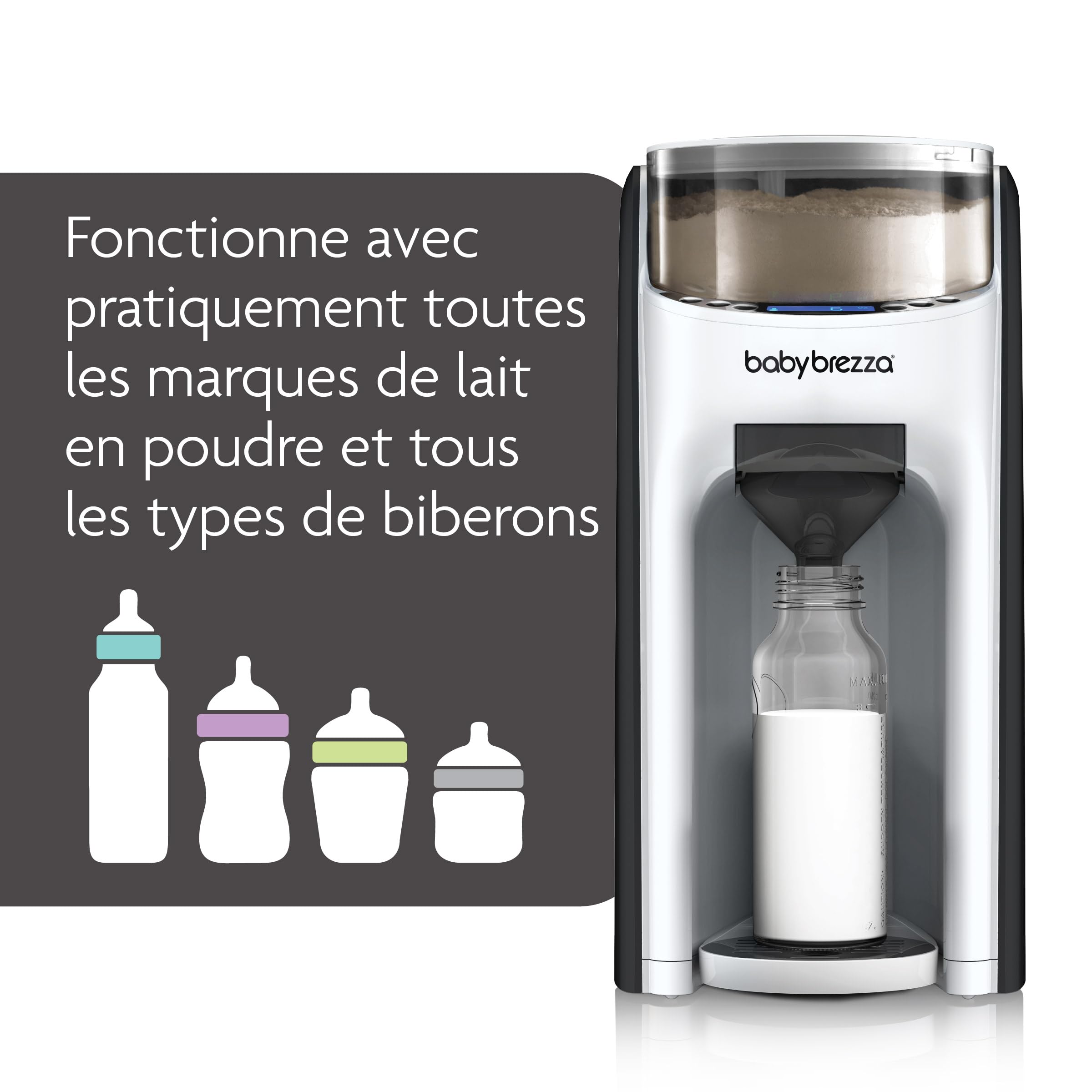 Baby Brezza Formula Pro Advanced Automatic Baby Bottle Maker with Free Extra Funnel Kit - Black & White - Perfect for Busy Parents & Night Feedings