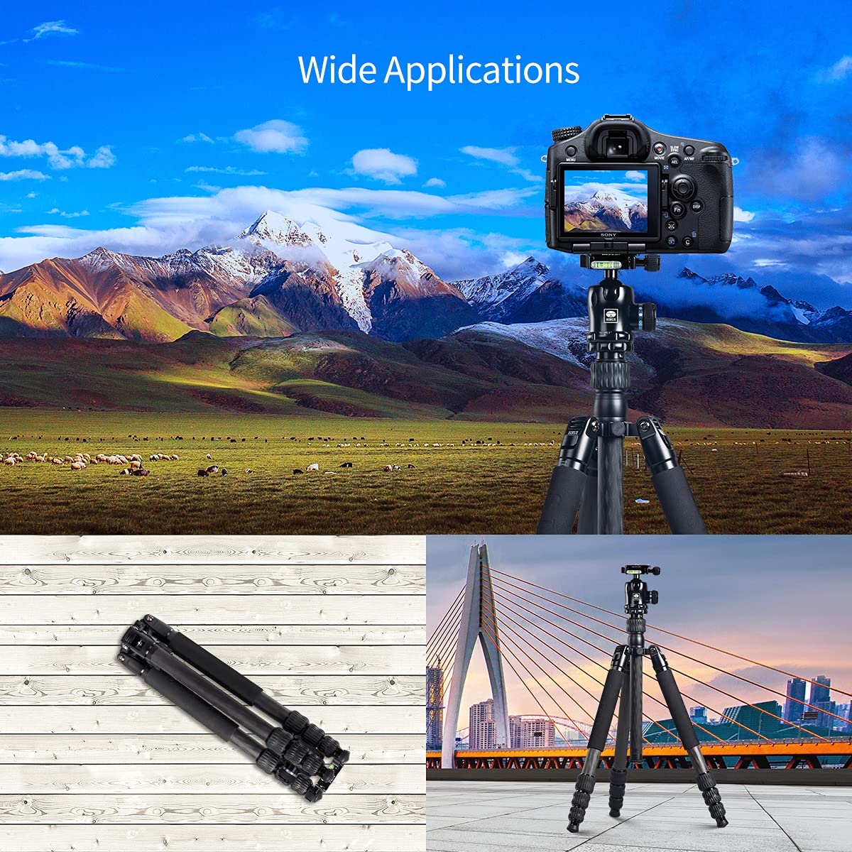 SIRUI Professional Heavy Duty Carbon Fiber Tripod 61
