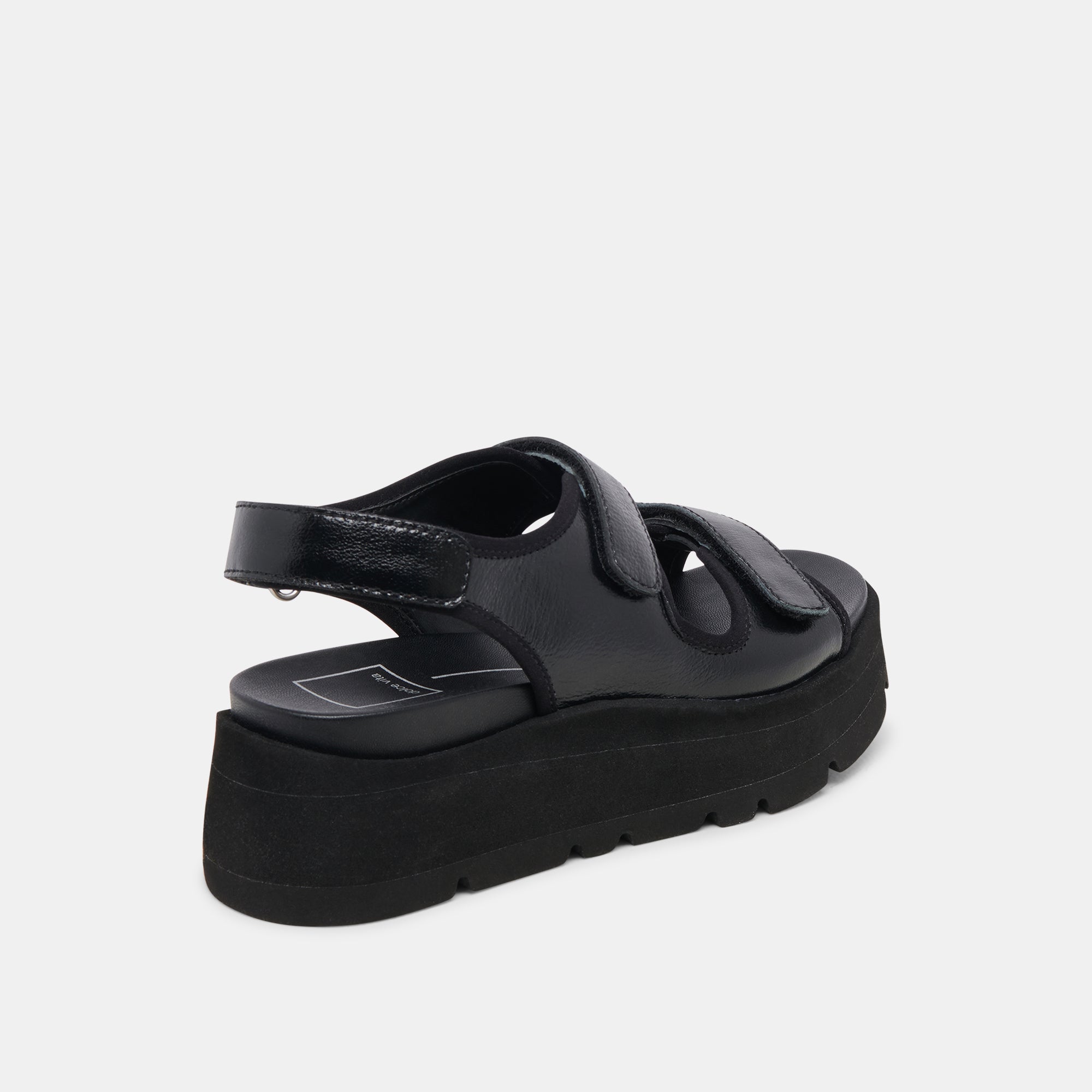 Dubai Sandals Midnight Crinkle Patent Leather Women's Comfortable Slip-On Shoes for Casual Wear & Summer Outfits