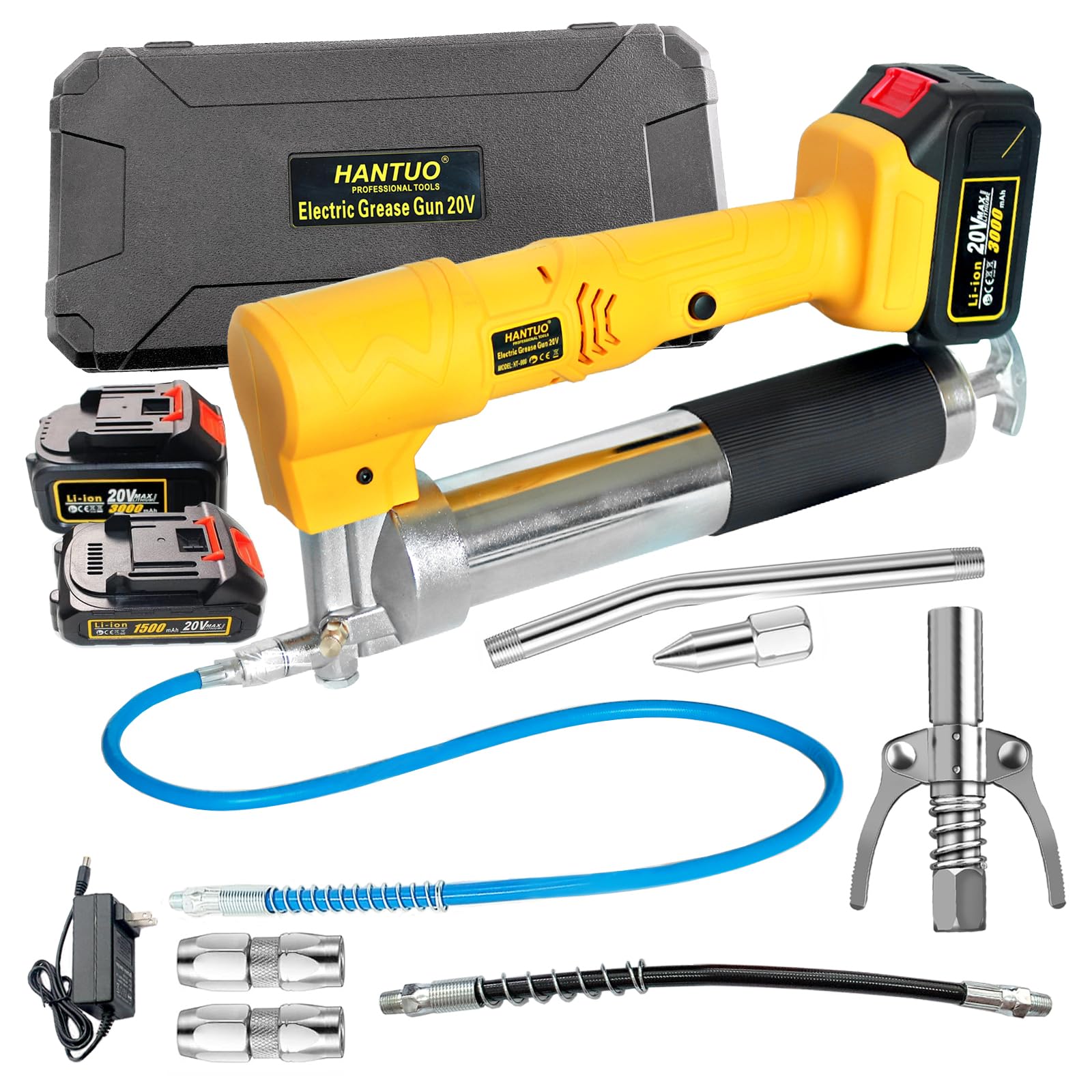 20V Cordless Grease Gun 10000 PSI with 2 Batteries - for Automotive & Industrial Maintenance