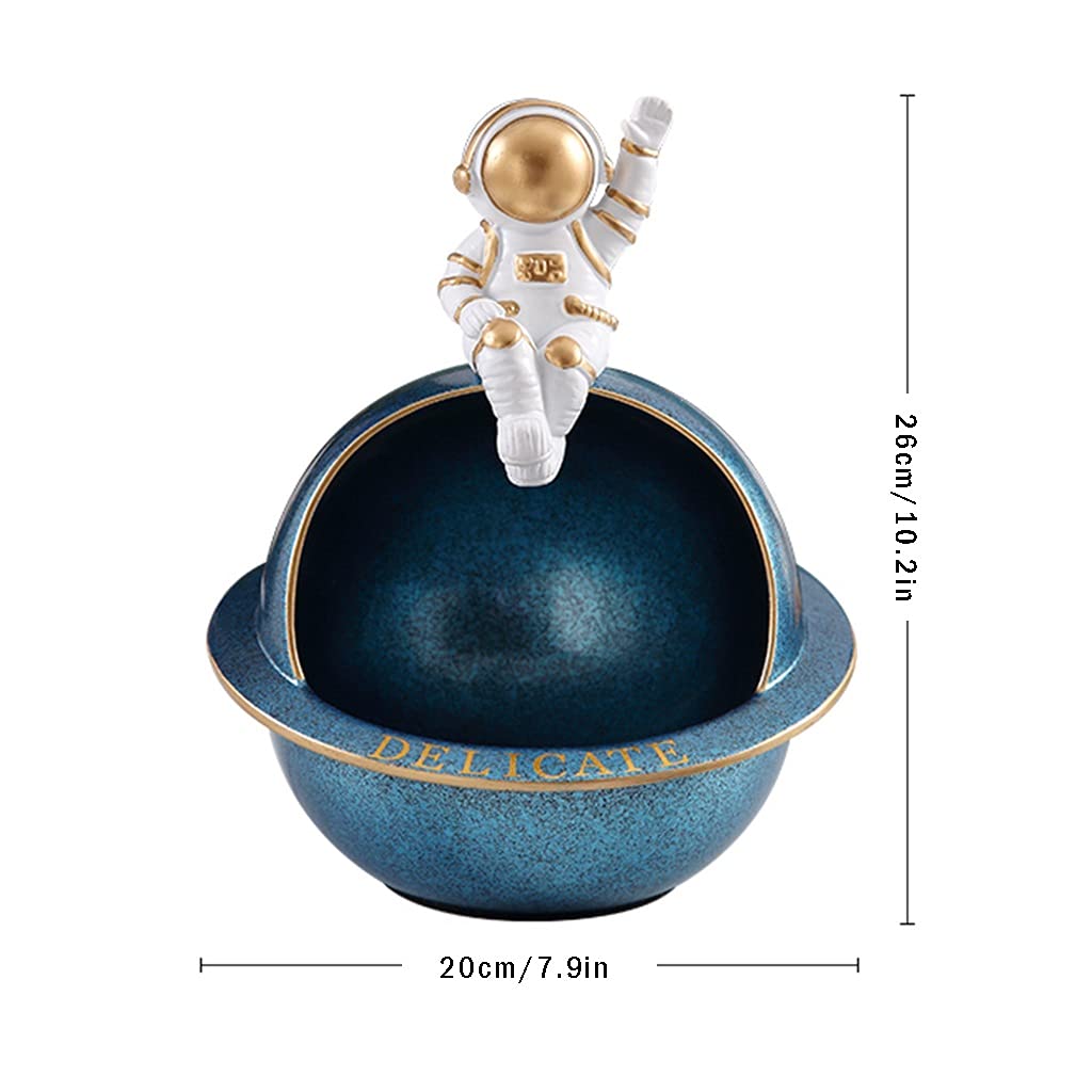 Nordic Luxury Coffee Table Key Tray - Modern Decorative Jewelry Dish & Multifunctional Home Decor | Entryway Organizer for Keys, Watches, Phone & Astronaut Ornaments (Blue) - Perfect for Living Room, Bedroom & Entryway Decor