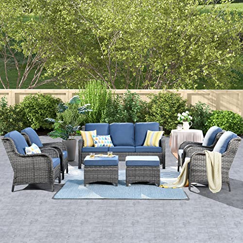 Grey Wicker Denim Blue