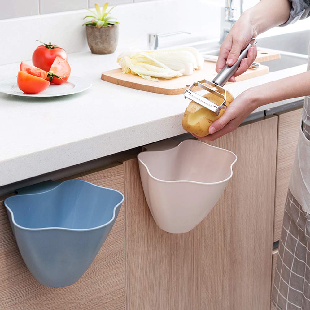 Hanging Trash Bin for Kitchen Cabinet Drawer Door - Mini Wastebasket for Kitchen, Office, Hotel, Restaurant & Cafe - Space-Saving Grey Garbage Can - Perfect for Small Spaces & Organization
