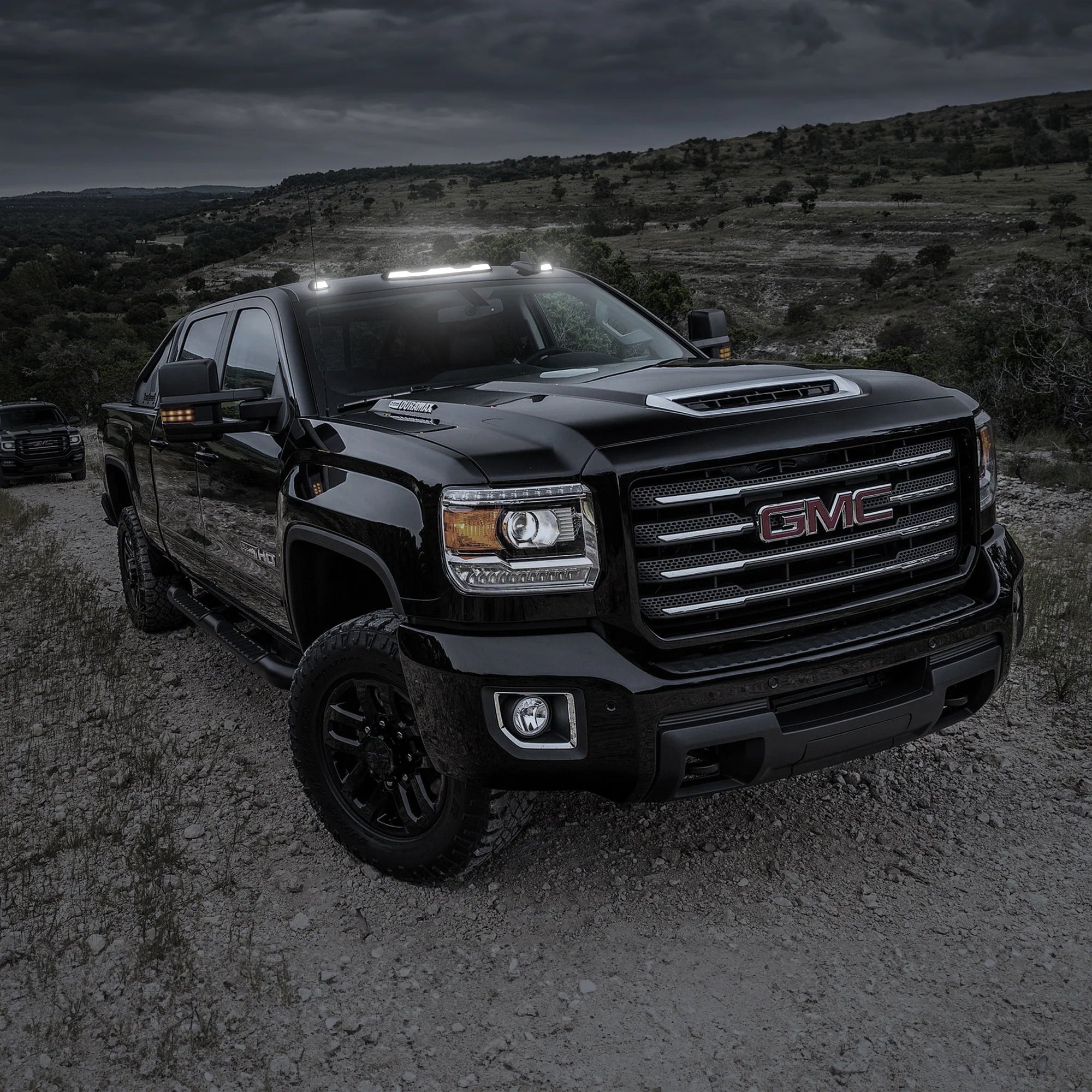 GMC & Chevy 20-25 4th Gen Heavy Duty 3-Piece Smoked Cab Roof Light Lens with RGB Multi-Color High Power LEDs - OEM Replacement for Truck Cab Lights - Perfect for Off-Roading & Night Driving