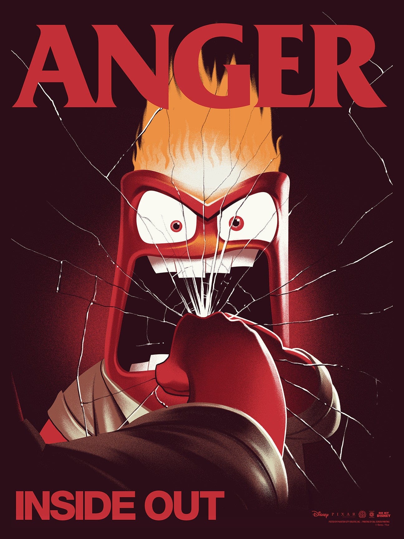 Inside Out Anger Poster - Disney Pixar Movie Wall Art Decor for Kids Room, Classroom, or Office - High Quality Print for Emotional Learning & Fun