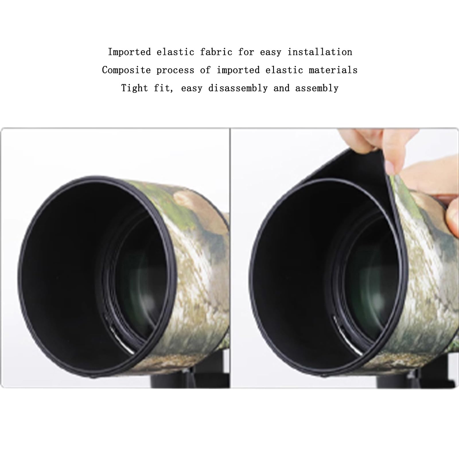 MUEAST Camouflage Stretch Fabric Lens Cover for Sigma 150-600mm F5-6.3 DG DN OS Sports Lens - Waterproof Rain Protection Sleeve (Sony E/L Port, Reed Camo) - Perfect for Outdoor Wildlife Photography & Hunting in Wet Conditions