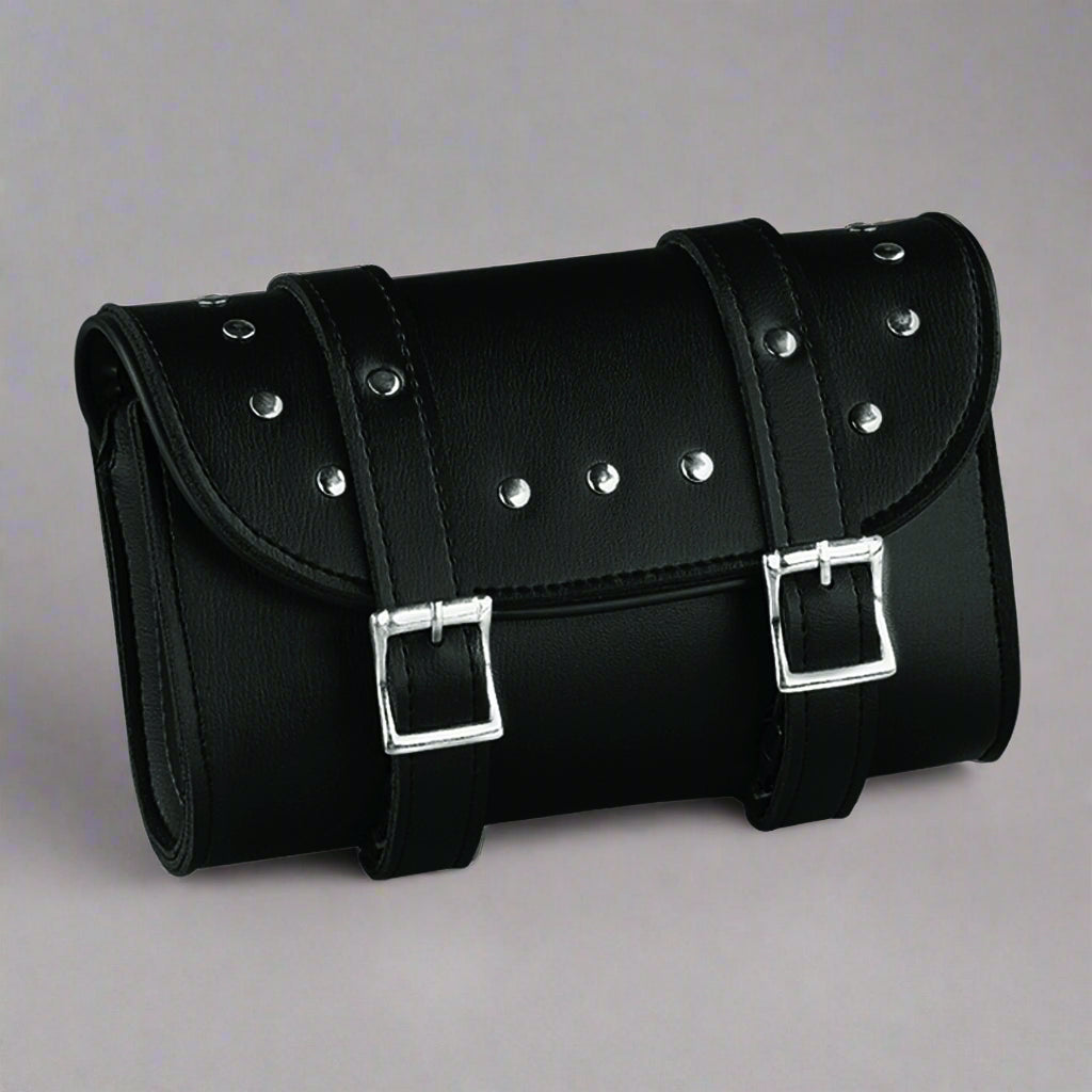 Open Road Chrome Studded PVC Tool Bag - Durable & Stylish for Mechanics, Electricians & DIY Projects - Perfect for Work, Garage & Outdoor Use