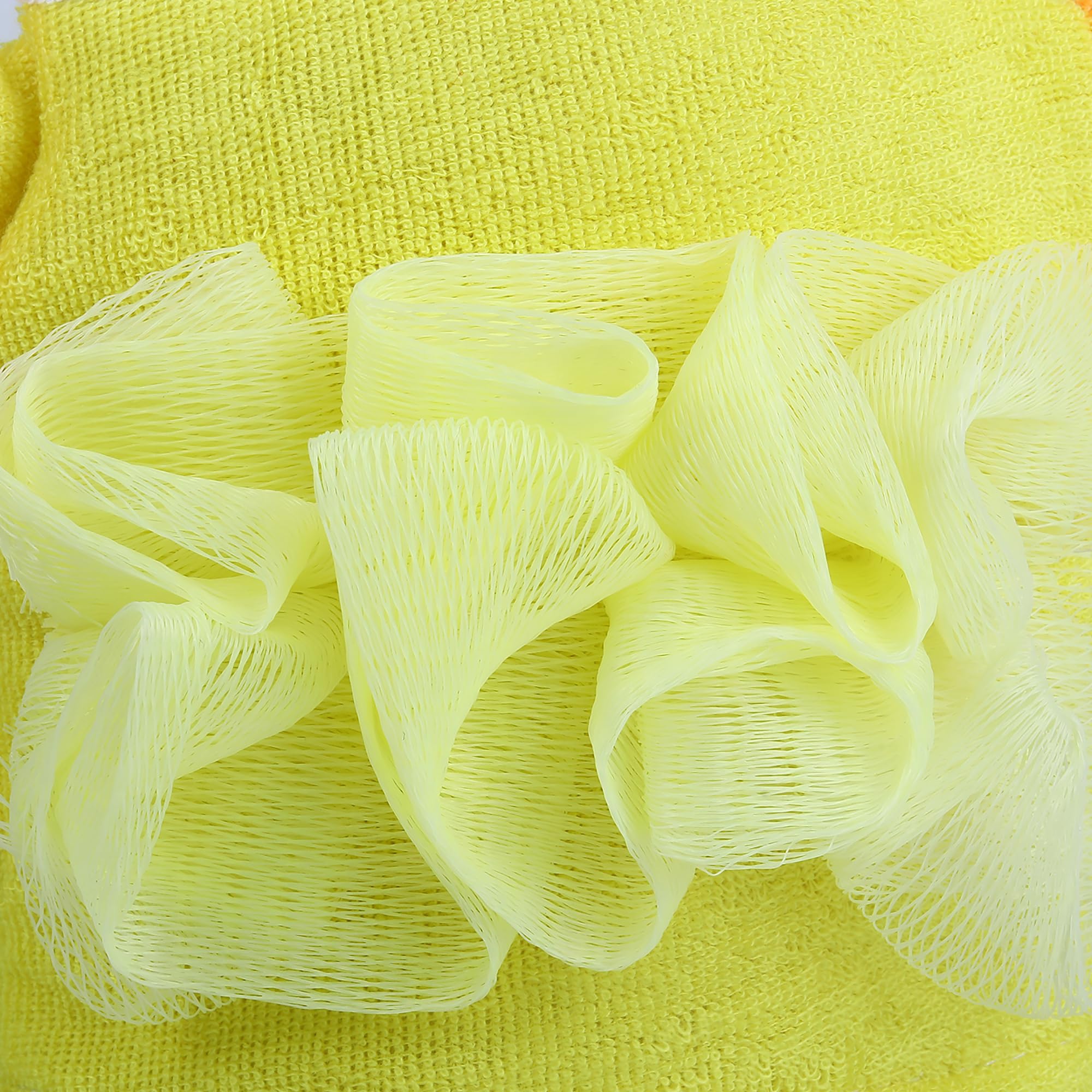 BabyMoo Sweet Hen Yellow Cute Hand Puppet Bath Wash Gloves & Washcloth Mitt for Kids, Toddlers & Infants - Soft Terry Cloth Body Scrubber for Mommy & Baby Boy/Girl - Fun Bath Time Toy for Sensory Play & Baby Skin Care