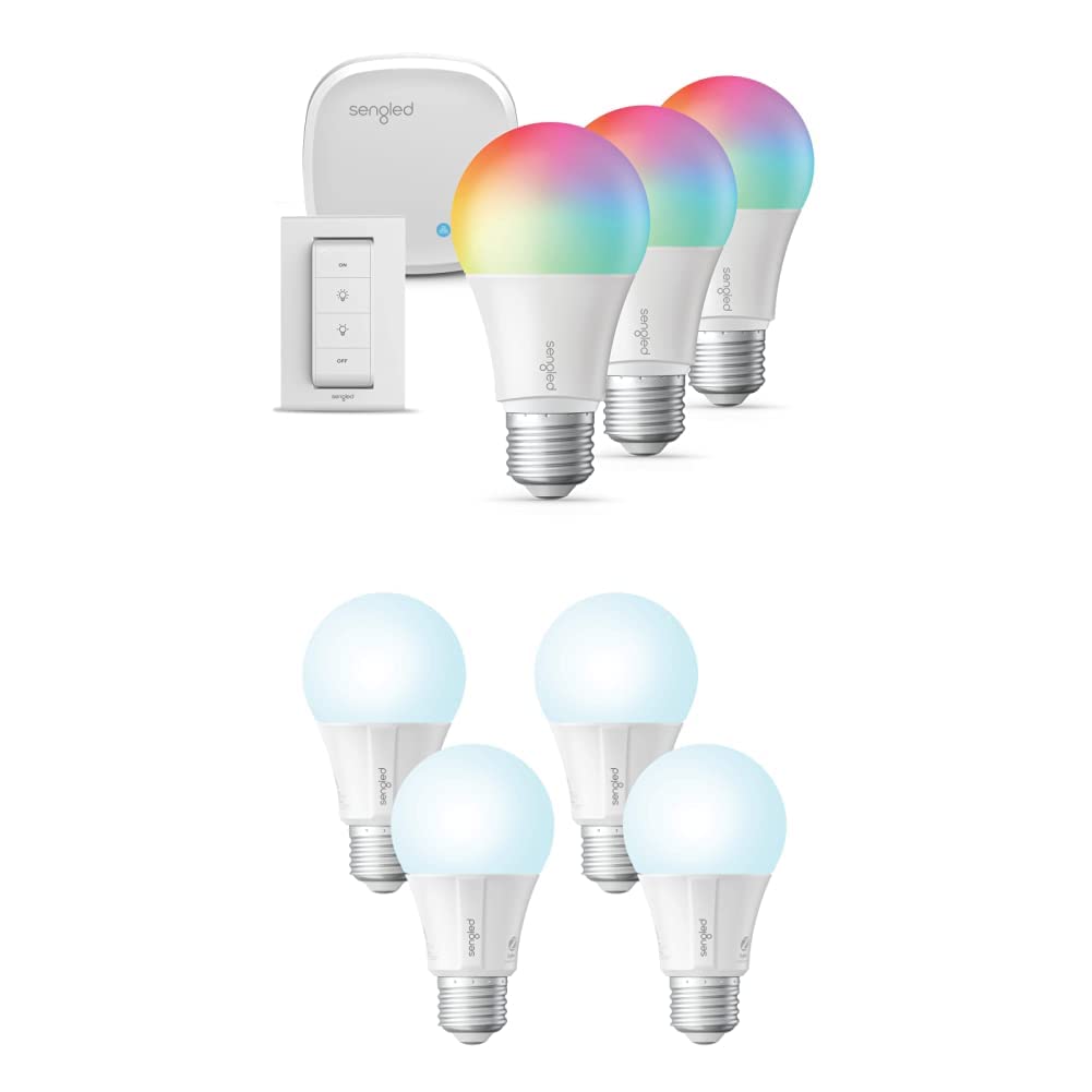 Sengled Zigbee Smart Light Bulbs Starter Kit - 3 Pack Multicolor LED Bulbs + Smart Switch Bundle, Compatible with Alexa & Google Home - Perfect for Bedroom, Living Room & Smart Home Automation