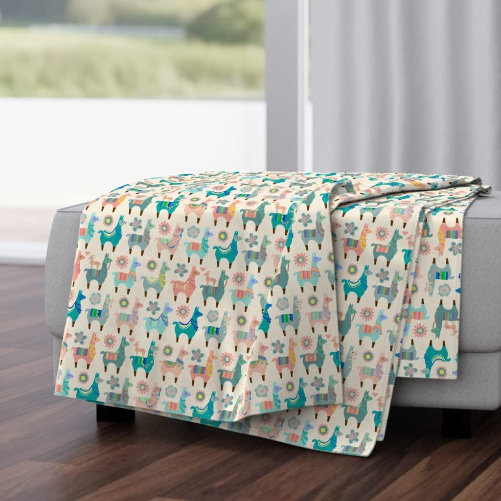Soft Llama Print Plush Minky Throw Blanket 50