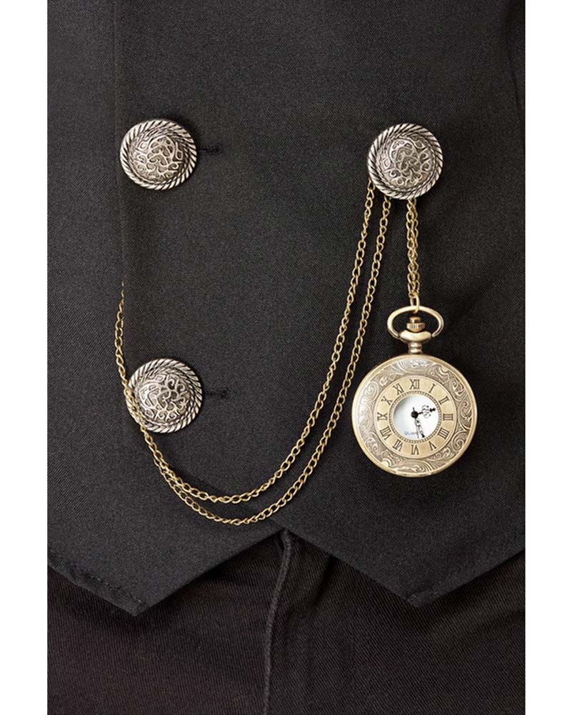 Vintage Silver Pocket Watch for Men - 20s Style Antique Chain Timepiece - Perfect for Steampunk, Cosplay & Formal Events