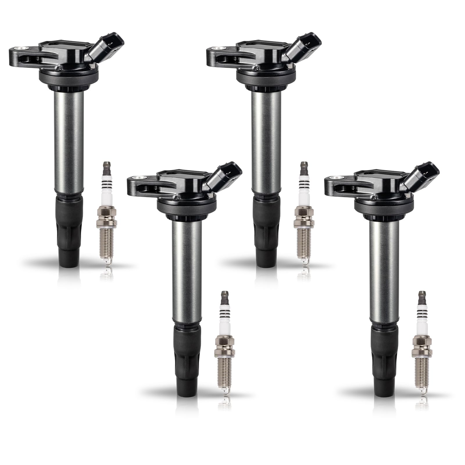 ENA 4-Piece Ignition Coil Set with Iridium Spark Plugs UF596 - Compatible with Toyota Corolla/Matrix/Prius (2009-2015, 2017), Lexus, Scion IM/XD, Pontiac Vibe 1.8L L4 - Replaces UF619 & 9091902258 - Perfect for Engine Tune-Ups & Performance Upgrades