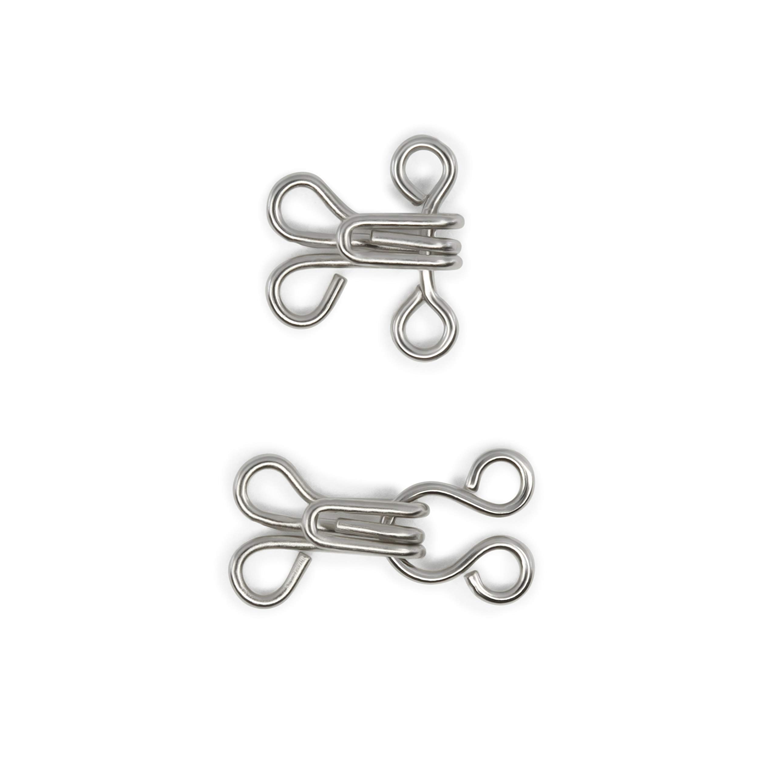 Dritz Nickel Hooks & Eyes Size 2 - Premium Sewing Fasteners for Clothing, Dresses & DIY Projects - Perfect for Garment Closures & Crafting