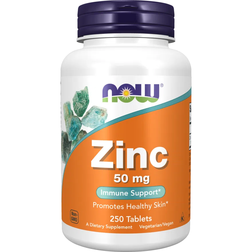 NOW Zinc 50 mg Tablets - High Potency Immune Support Supplement for Adults - Supports Immune System, Skin Health & Wound Healing - Daily Zinc Pills for Cold & Flu Season, Acne & Overall Wellness