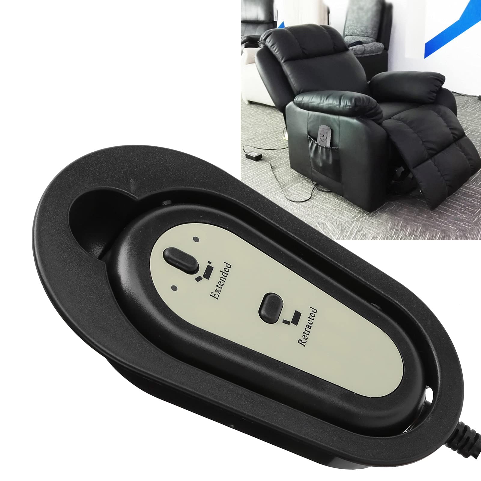 Nunafey 2 Button 5 Pin Recliner Hand Controller - Replacement Remote for Electric Recliners & Lift Chairs - Home Accessory for Comfortable Relaxation (Living Room, Bedroom, Home Theater)