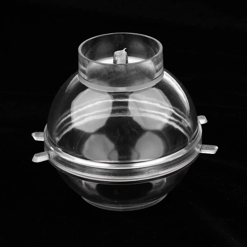 Clear Plastic Round Sphere Ball Mold for DIY Candle Making, Soap Crafting, Resin Art - 8cm Diameter - Perfect for Home Decor, Wedding Centerpieces & Party Favors