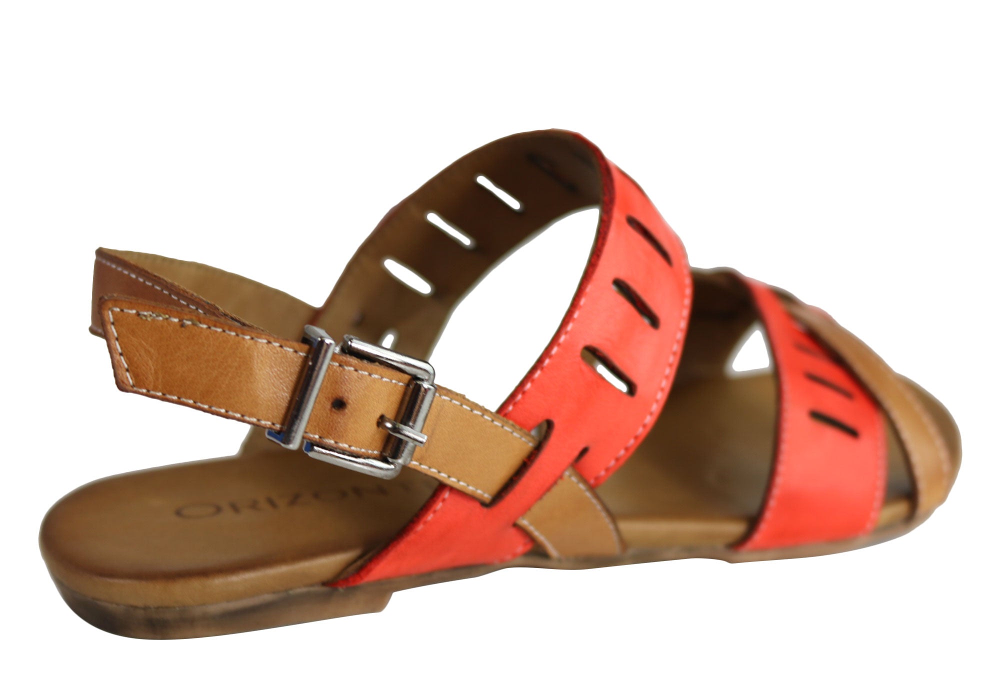 Orizonte Toto Women's European Leather Comfortable Flat Fashion Sandals - Stylish & Comfortable for Walking, Travel & Summer Outfits