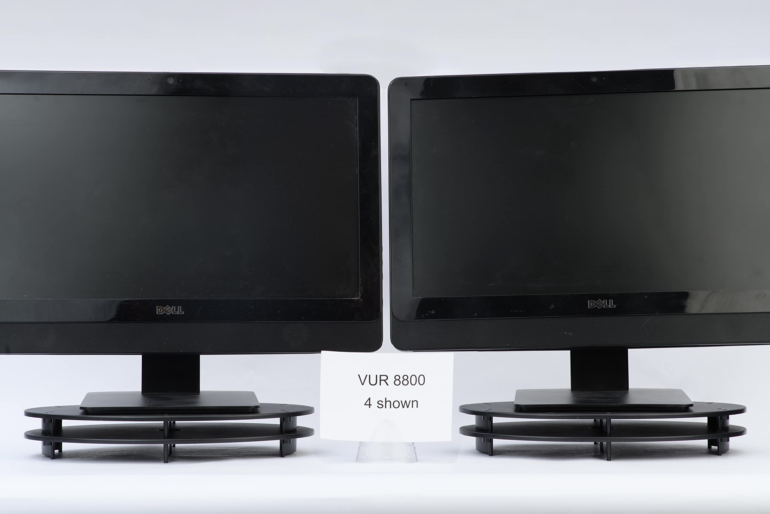 48-Pack Black Oval Stackable 1 Inch Monitor Riser Stand - VUR 8800 - Perfect for Office Desks, Home Workstations & Multi-Screen Setups