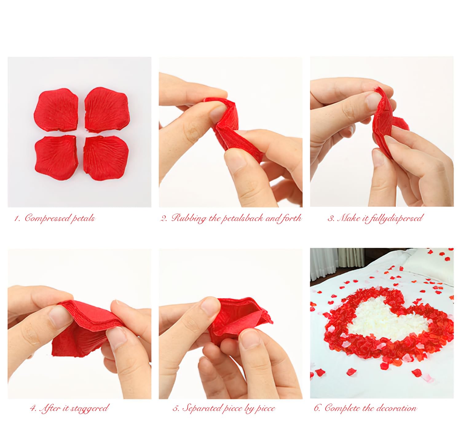 1000Pieces Artificial Silk Rose Petals - Deep Pink Fake Flower Petals for Wedding Decorations, Romantic Proposals, Anniversary Parties & Home Decors | Perfect for Table Scatters, Aisle Walkways & Photo Backdrops