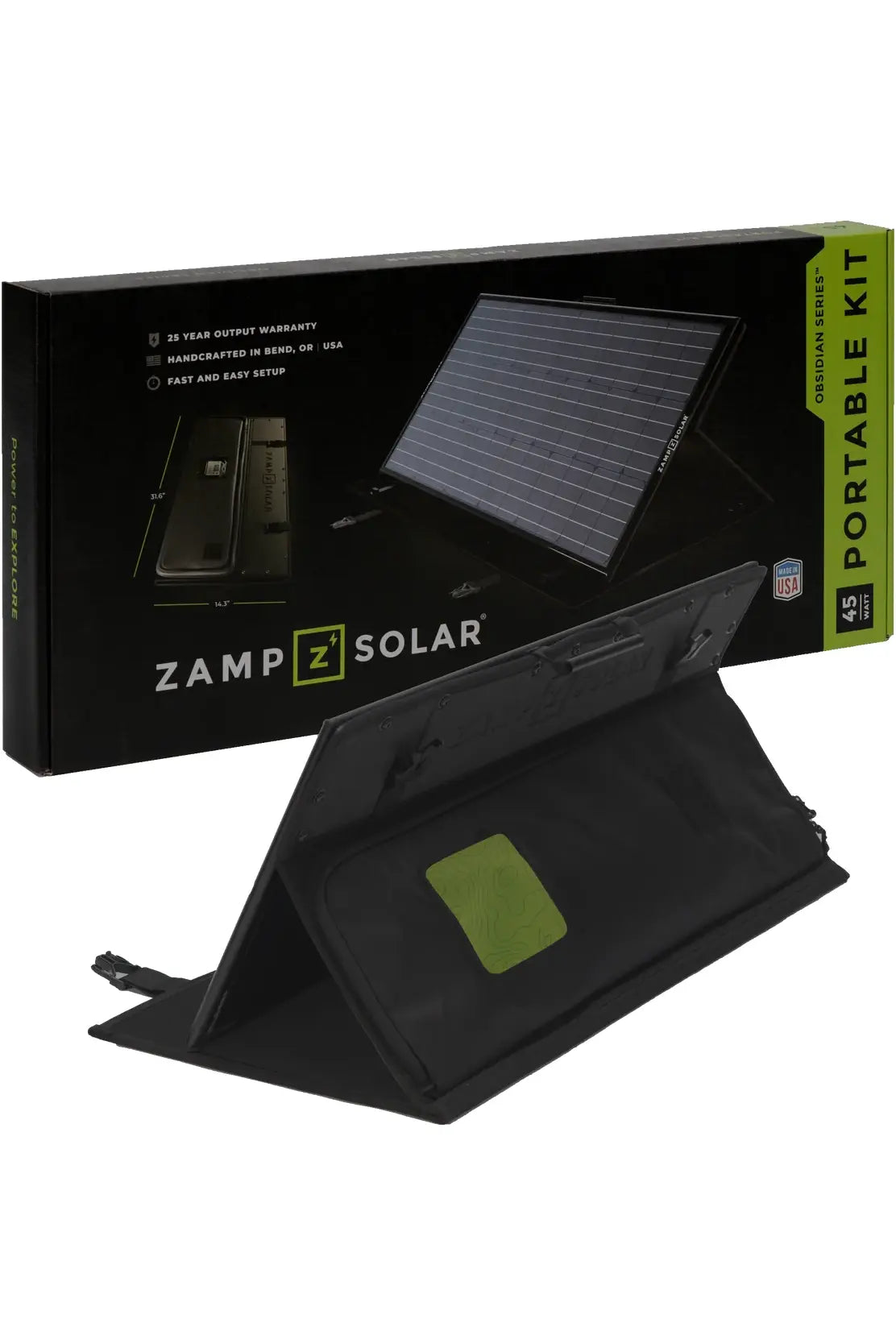 Zamp Solar OBSIDIAN® SERIES 45W Portable Solar Panel Kit with Charger - Perfect for Camping, RV Trips & Off-Grid Power Needs