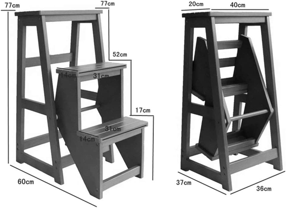 OKUOKA 3-Step Folding Step Stool - Portable Lightweight Ladder Stool for Home, Kitchen, Bathroom - Non-Slip Multi-Purpose Storage Step Stool for Adults & Kids - Perfect for Reaching High Shelves and Organizing
