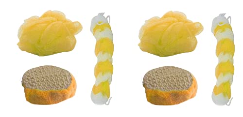 Exfoliating Bath Sponge for Dead Skin Removal - 2 Pack Body Scrubber for Smooth Skin | Shower & Spa Use