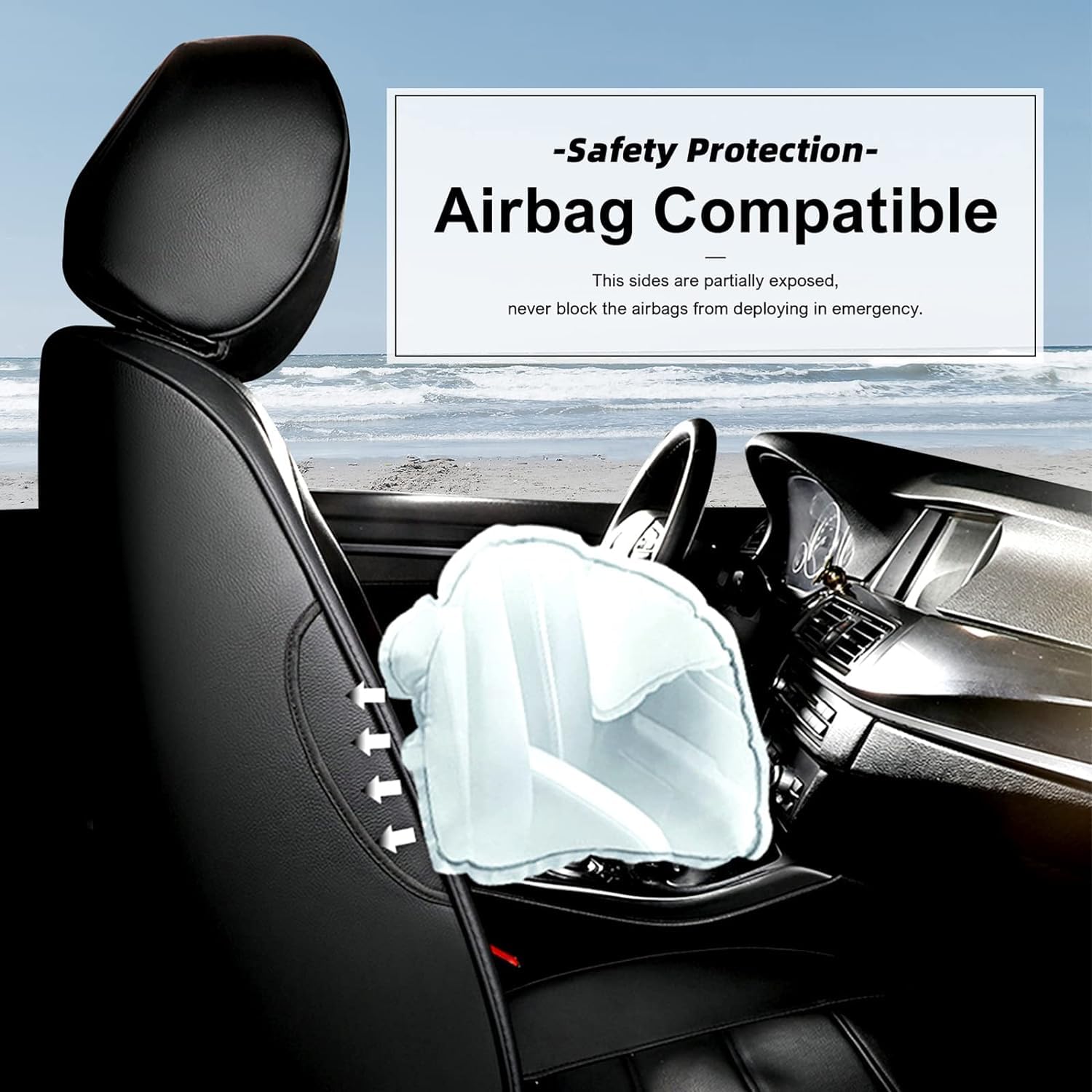 Premium Faux Leather Car Seat Covers Full Set for Subaru Crosstrek 2018-2024 - Airbag Compatible, Custom Fit, Black | Perfect for Road Trips, Daily Commutes & Interior Protection