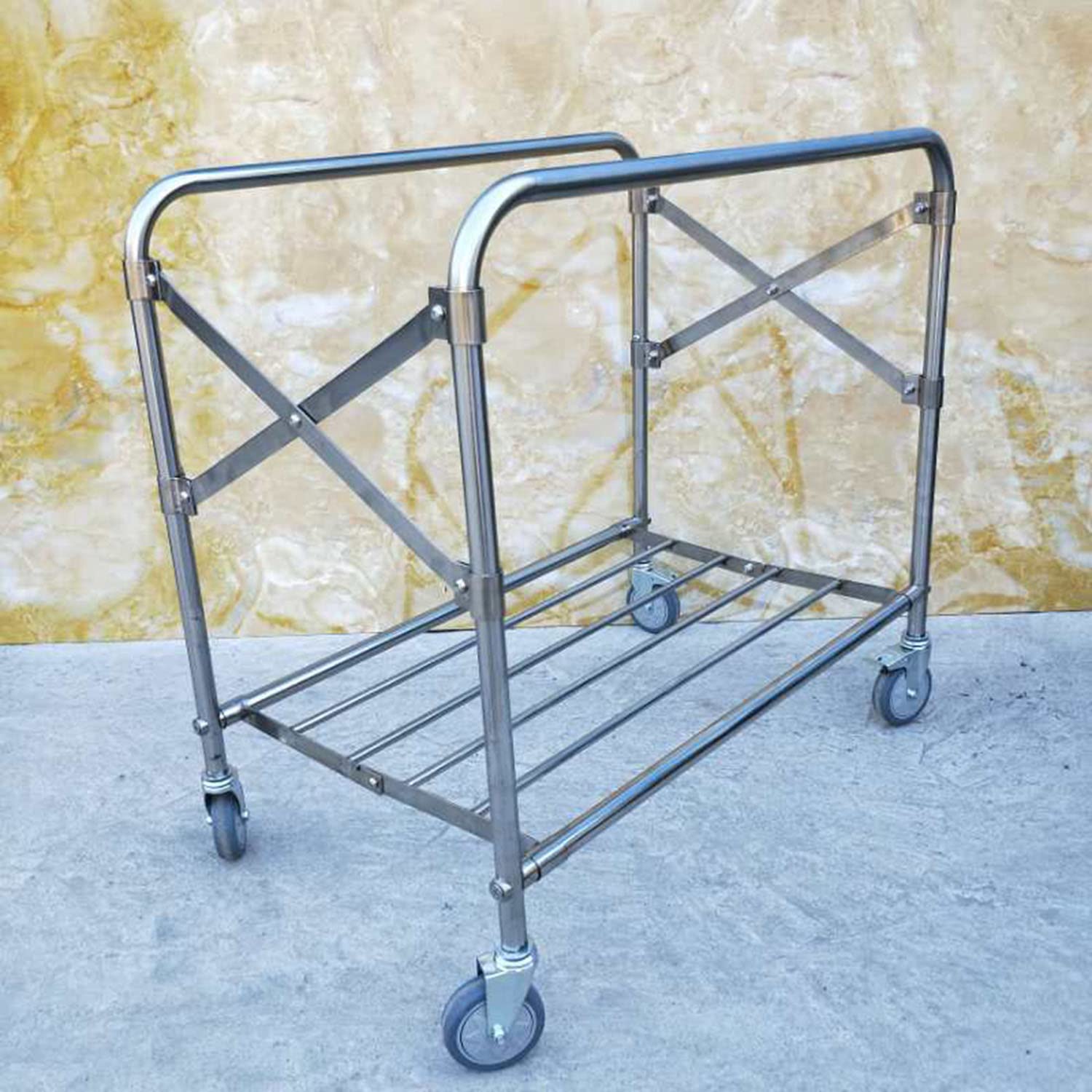 Heavy Duty Collapsible Laundry Cart with Wheels - 12 Bushel (400L) Commercial Rolling Laundry Hamper - Large Waterproof Laundry Basket for Home, Hotel & Laundry Business - Space Saving Storage Organizer for Clothes, Linens & Bulk Items