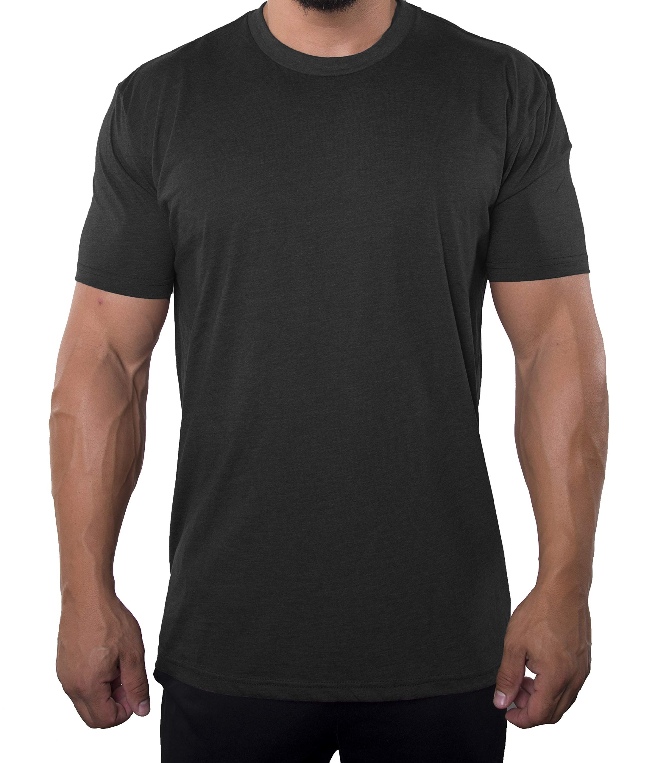 Mato & Hash Men's Cotton Blend Crew Neck T-Shirts - Soft Breathable Short Sleeve Tees for Casual Wear & Everyday Outfits