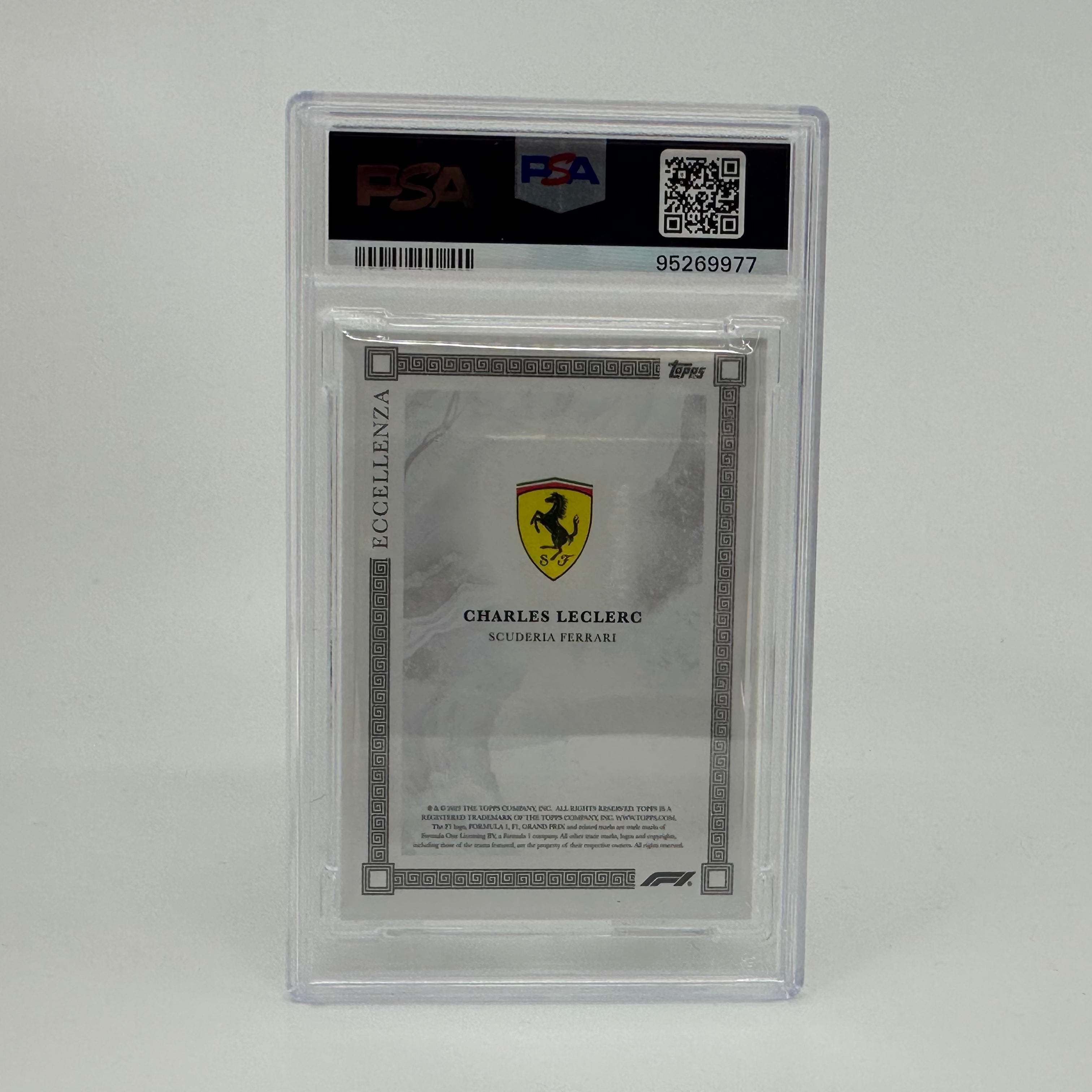 PSA 8 Graded 2009/75 Charles Leclerc Gray 2023 Eccellenza Racing Card - Perfect for F1 Collectors & Sports Memorabilia Enthusiasts