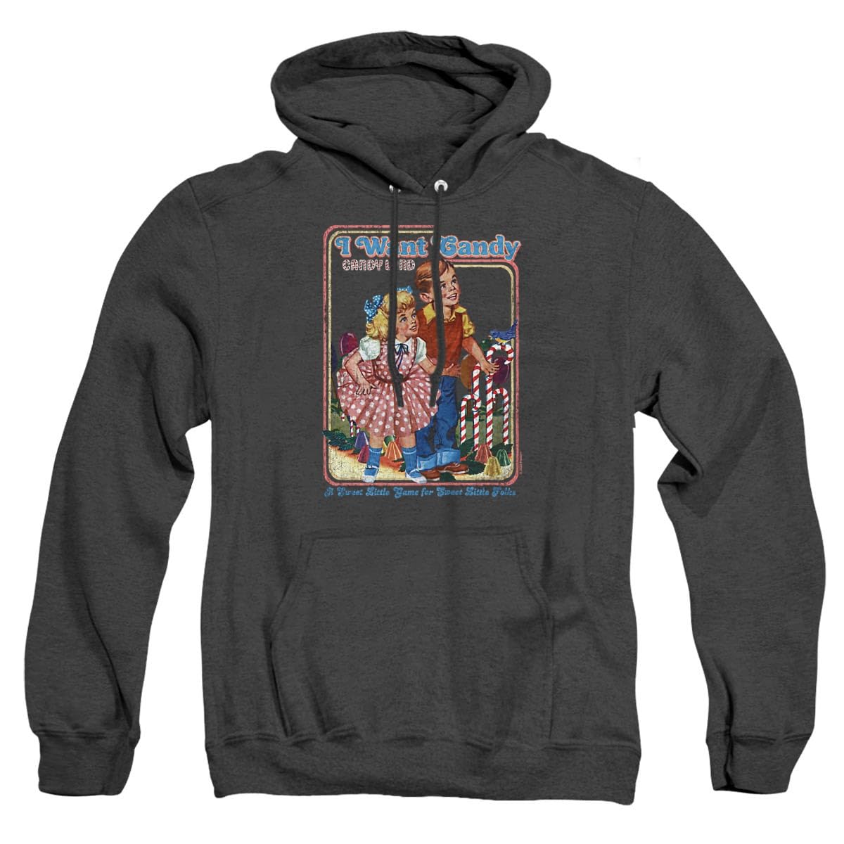 Trevco Candy Land I Want Candy Unisex Adult Heather Pullover Hoodie - Cozy & Stylish for Casual Wear, Gifts, and Everyday Comfort
