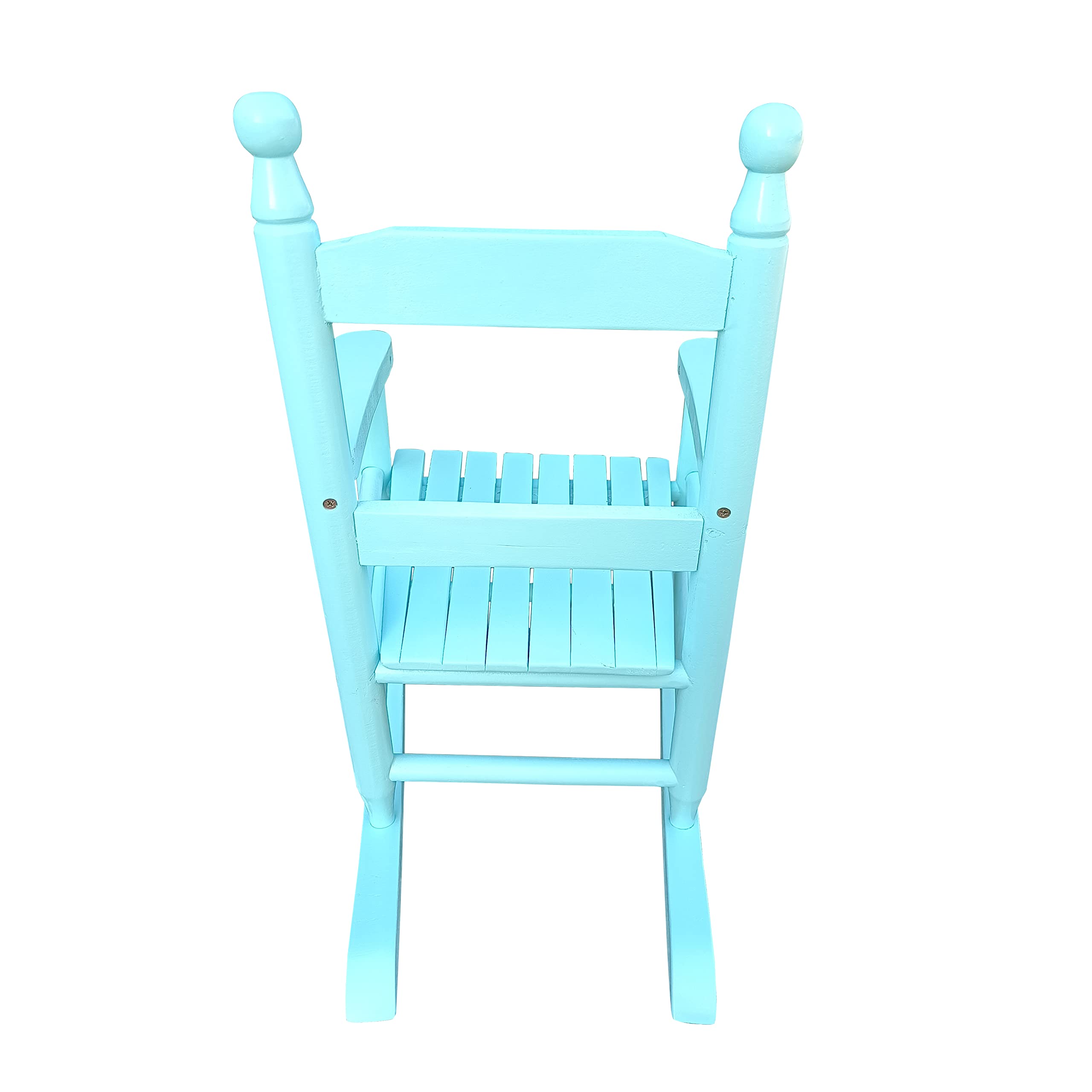 Goujxcy Kids Rocking Chair - Wooden Classic Rocker for Children & Toddlers - Indoor/Outdoor Nursery, Bedroom, Living Room, Porch, Balcony - Light Blue Rocking Seat for Relaxation & Playtime