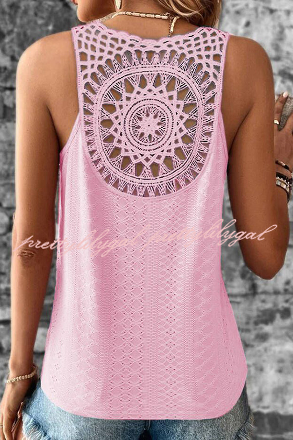 Stylish Solid Color Casual V-Neck Hollow Back Vest Top for Women - Perfect for Summer Outfits, Layering, and Daily Wear