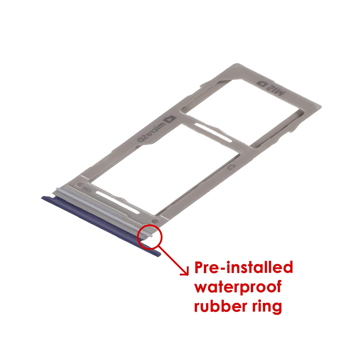 Samsung Galaxy S10/S10+ SIM Card Tray Holder Replacement with Blue Waterproof Rubber Ring & Eject Pin (Single SIM Version) - Perfect for DIY Phone Repairs & Water Resistance Protection
