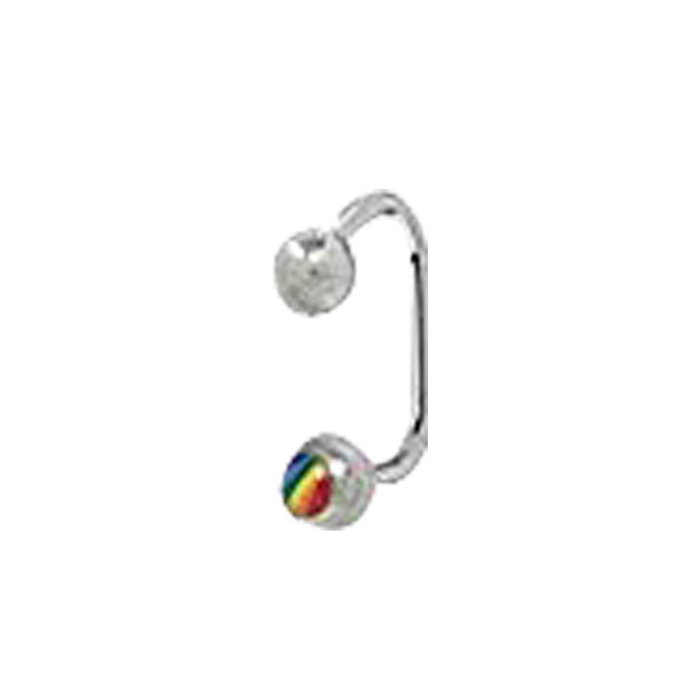 Rainbow Lippy Loop Labret Lip Ring - 14G Lip Jewelry for Piercing - Perfect for Punk, Gothic & Alternative Fashion Styles