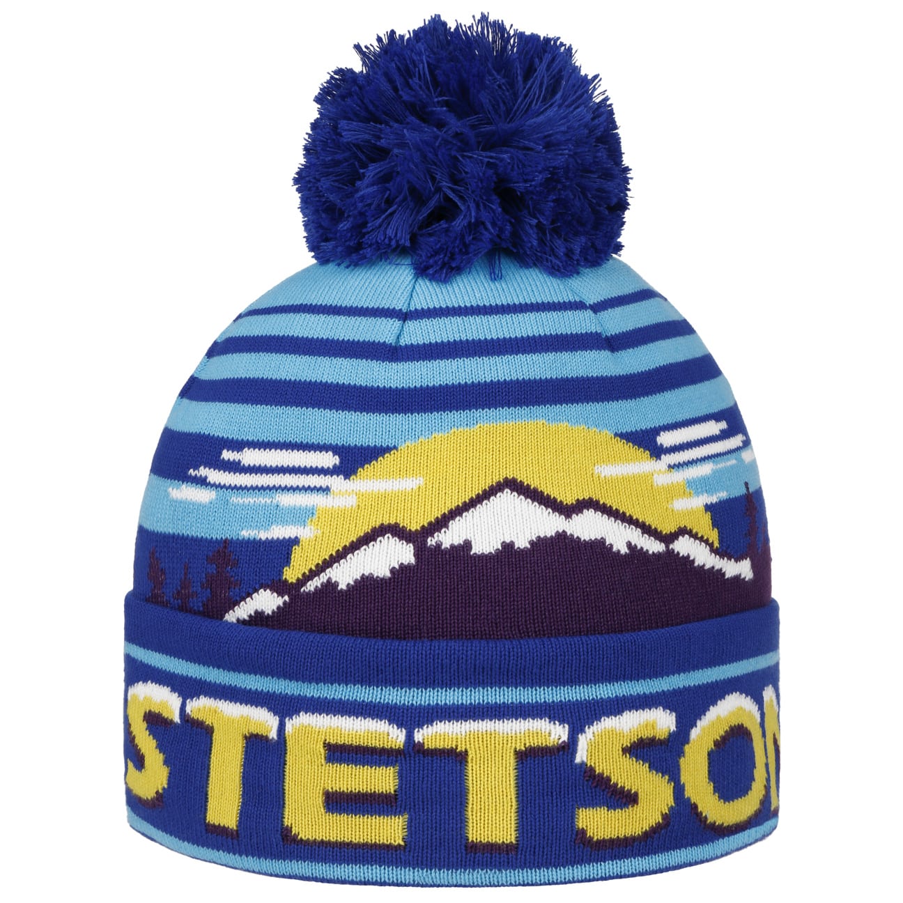 Stetson Freestyle Bobble Hat for Men & Women - Warm Winter Knit Beanie for Skiing, Snowboarding & Outdoor Activities