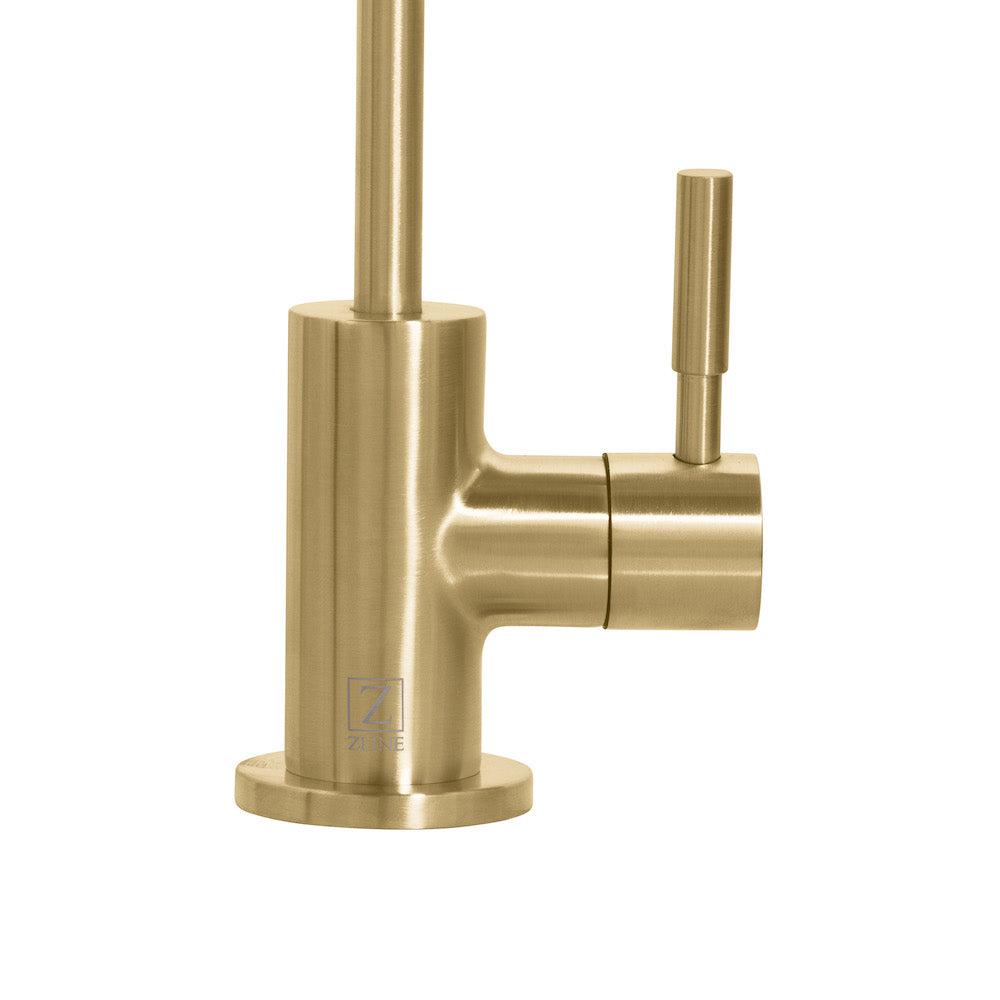 ZLINE Single Handle Drink Faucet in Champagne Bronze - Premium Pull-Down Kitchen Faucet with High Arc Spout for Modern Home, Office, or Restaurant Use
