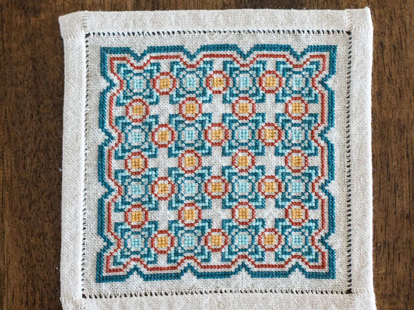 Mediterranean Folk Cross Stitch Kit - Salerno Tile Design DIY Embroidery Set for Beginners | Home Decor, Wall Art, Gift Idea