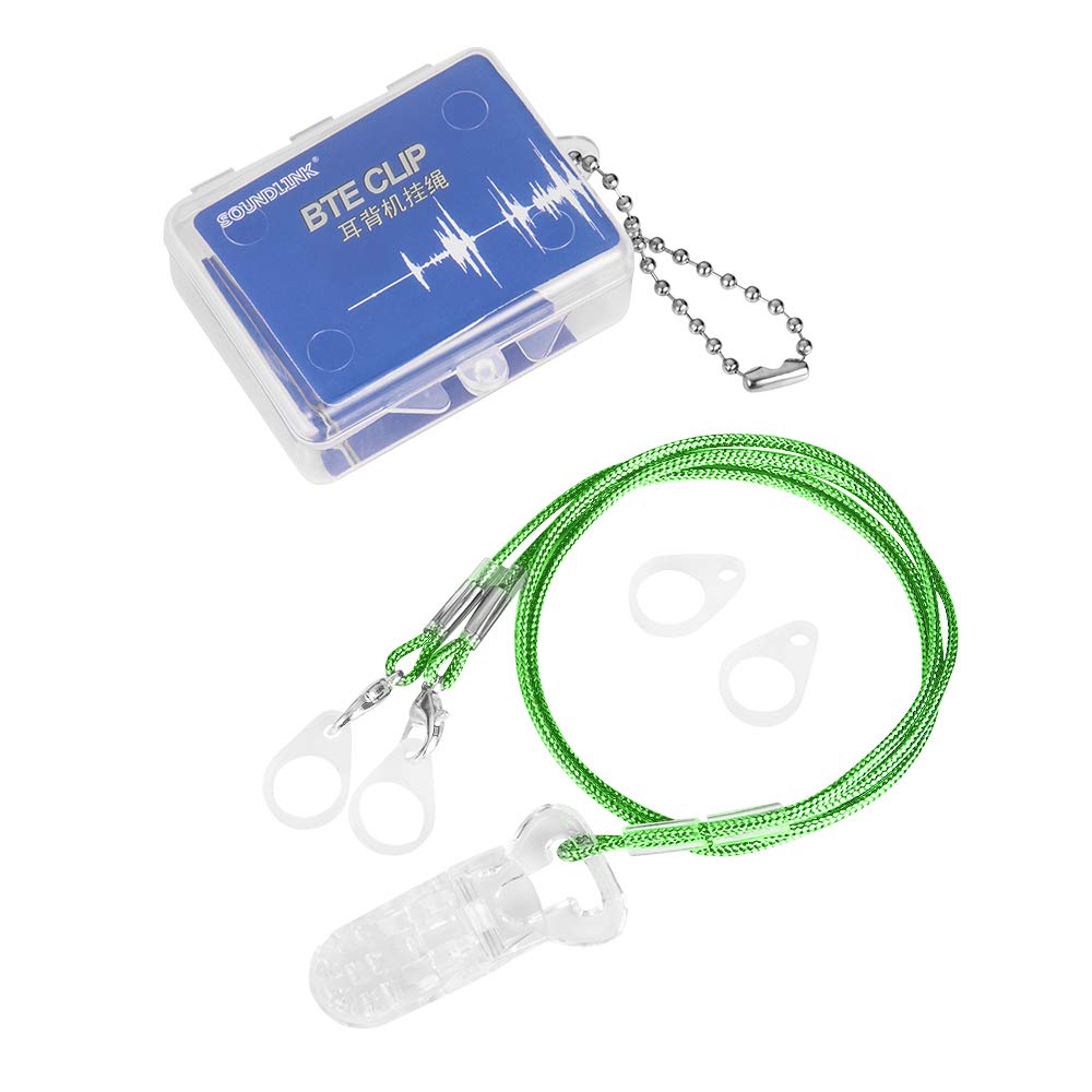 Hearing Aid Clip - Anti-Loss Lanyard for BTE Hearing Aids, Secure Holder for Adults & Seniors (Green) | Perfect for Daily Use, Travel & Active Lifestyles