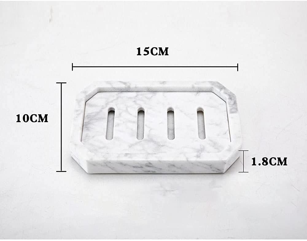 Marble Soap Dish Tray with Double Layer Drainage - Detachable Soap Holder for Bathroom, Shower & Kitchen Sink | Elegant Soap Container & Sponge Drainer for Modern Home Decor (Perfect for Bathroom Countertops, Shower Shelves & Kitchen Organization)