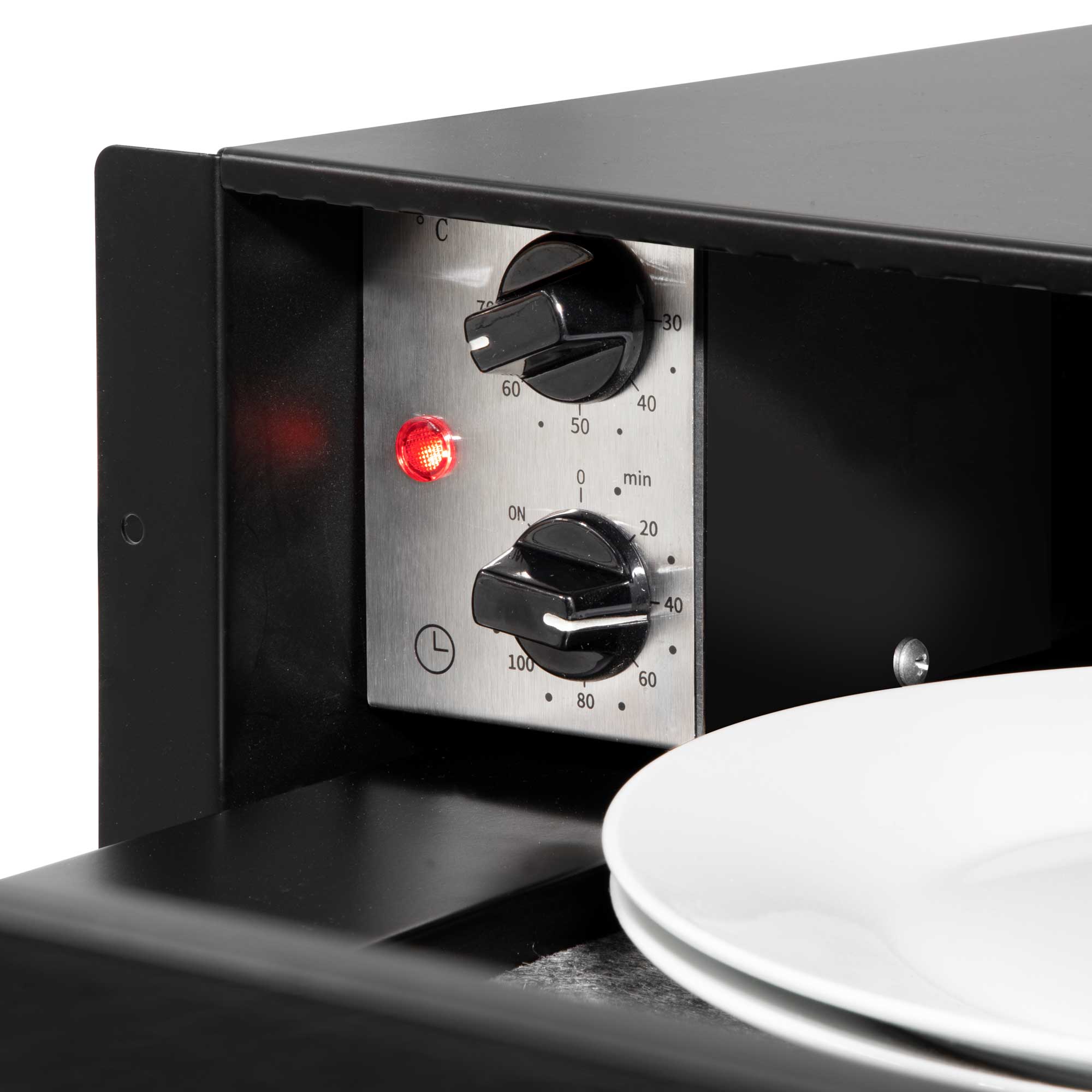 Baridi 60cm Built-In Warming Drawer with Push-to-Open & Anti-Slip Mat - Black/Stainless Steel (DH202) - Perfect for Kitchens, Restaurants & Buffets to Keep Food Warm