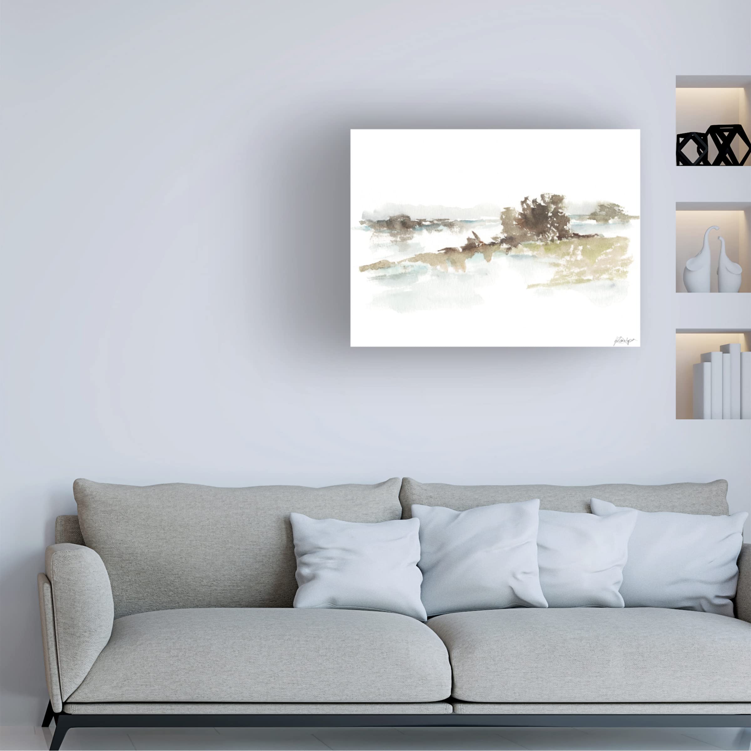 Ethan Harper 'Turquoise Reflection II' Canvas Wall Art Print - Modern Abstract Painting for Living Room, Bedroom & Office Decor