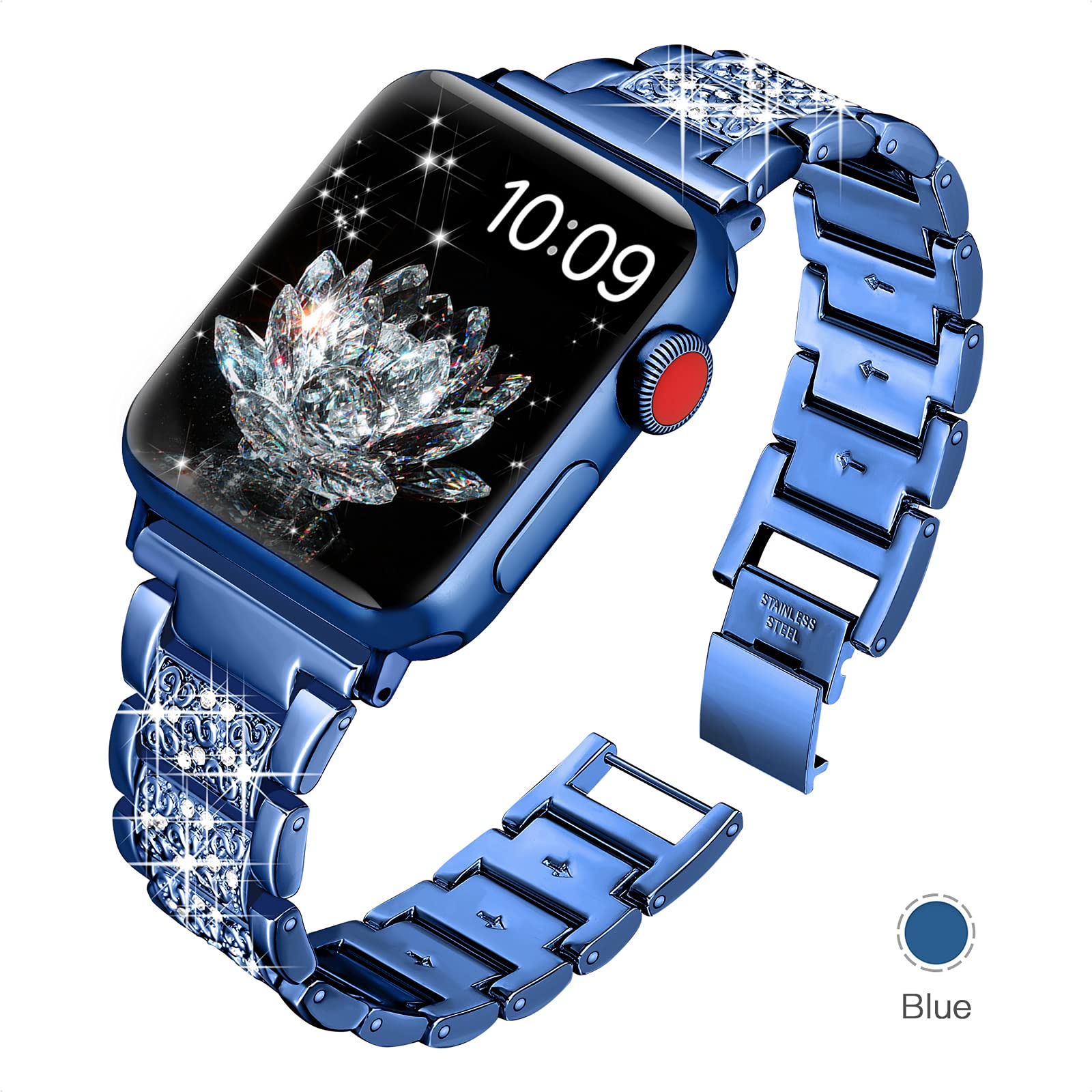 YGTIECS Compatible Apple Watch Bands for Women 38mm 40mm 41mm 42mm 44mm 45mm 46mm 49mm - Bling Diamond Bracelet Band for iWatch Ultra 2/1, Series 10/9/8/7/6/5/4/3/2/1 & SE | Elegant Dressy Strap for Work, Party & Everyday Wear