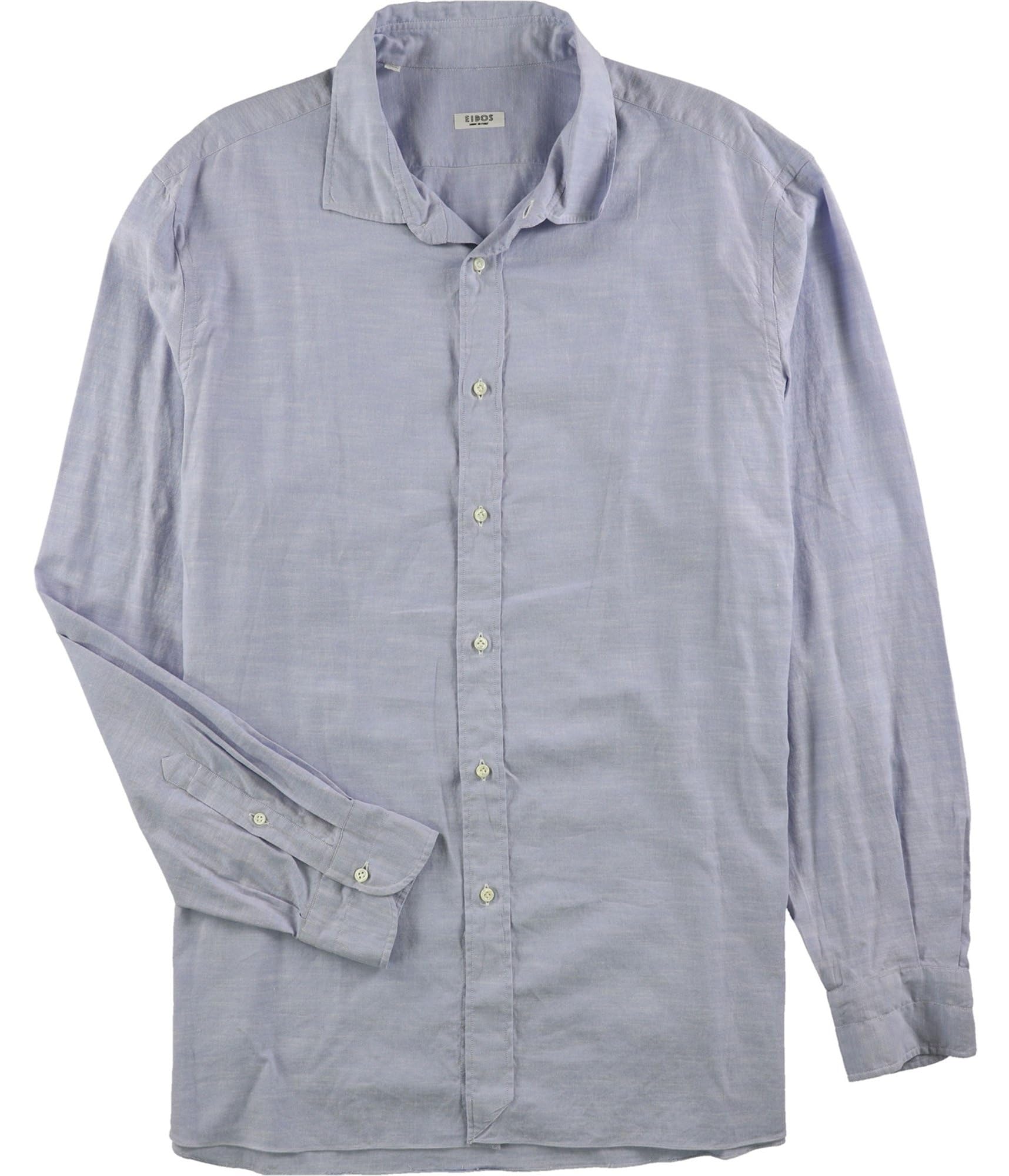 Men's Classic Oxford Button-Up Shirt - Blue Casual Dress Shirt for Business & Office Wear - XX-Large Size - Perfect for Work, Weddings & Formal Events