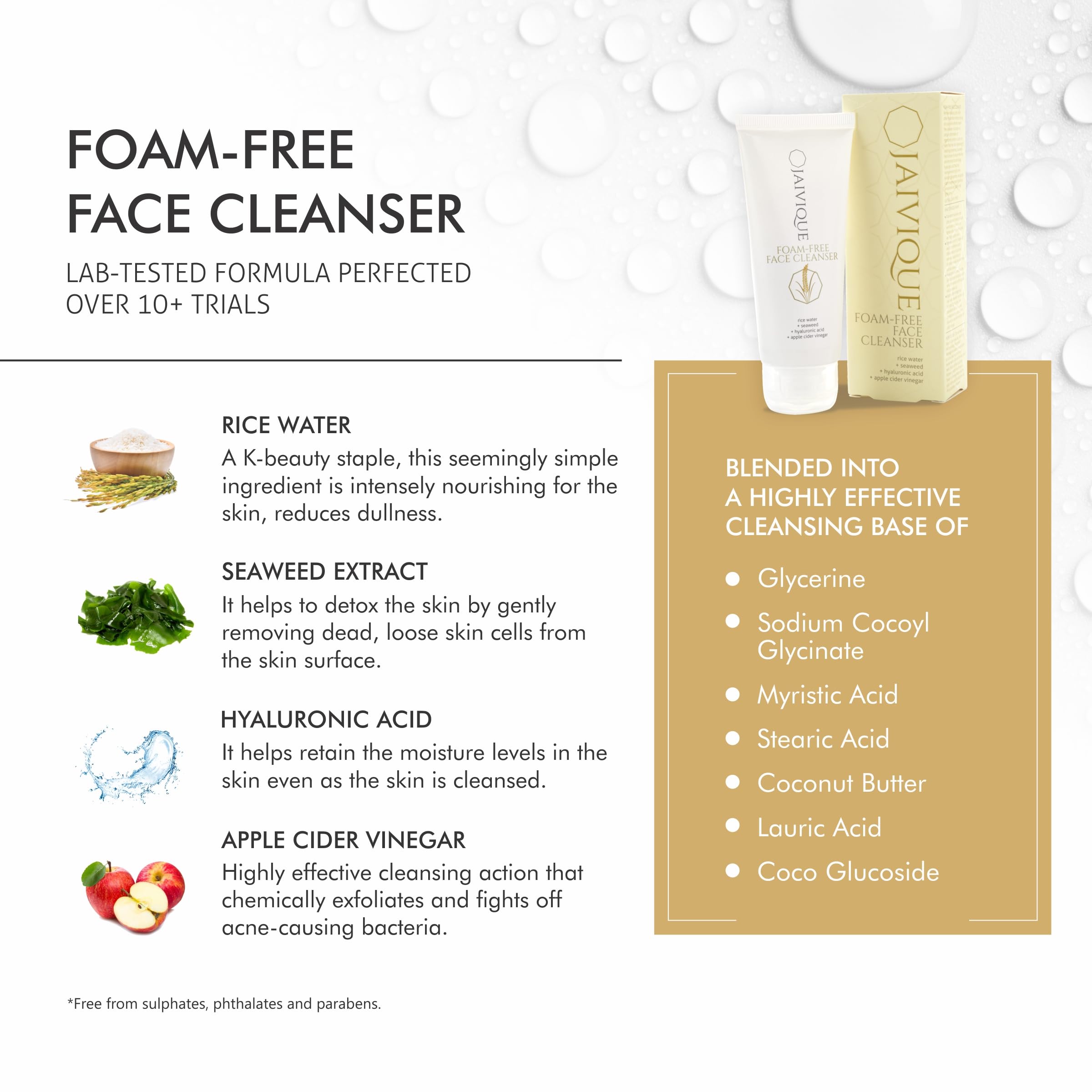 Jaivique Foam Free Face Cleanser for Dry Skin - Instantly Brightening & Deep Cleansing Formula | Gentle Non-Irritating Acne Treatment | Perfect for Morning & Night Skincare Routine