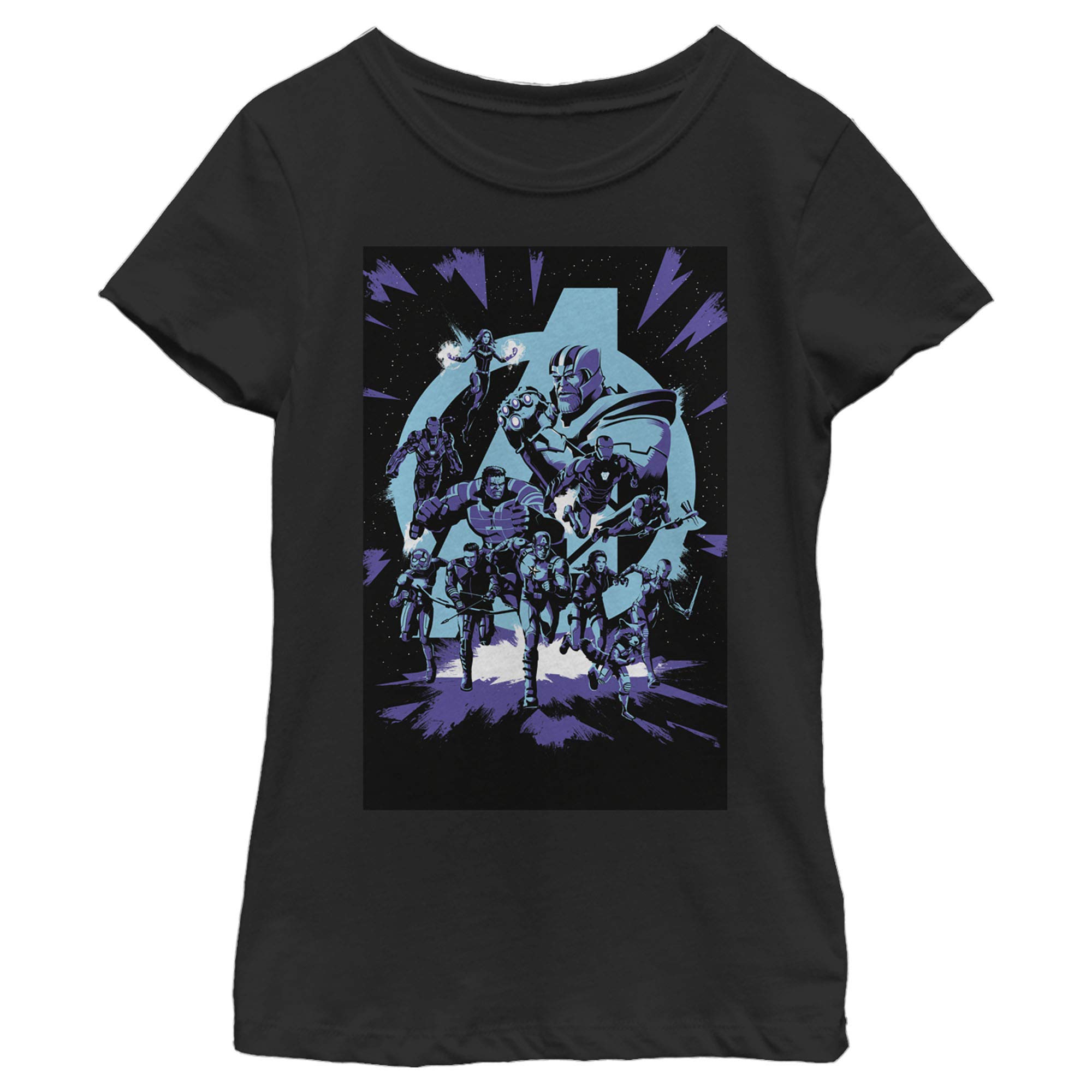 Marvel Avengers Pop Art Girls Short Sleeve Tee Shirt - Little & Big Sizes - Fifth Sun - Casual Wear & Cosplay for Superhero Fans