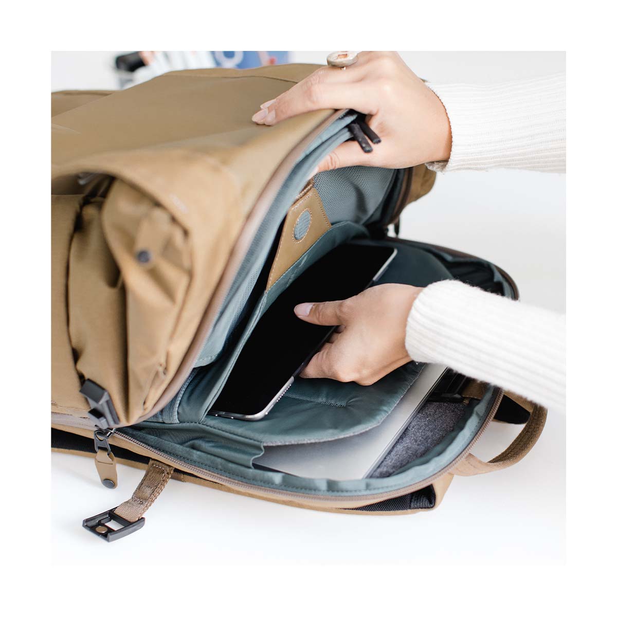 Boundary Supply Errant Pack Backpack Starter Kit (Hymassa Tan) - Waterproof Travel Backpack for Commuting, Hiking & Everyday Carry | Durable Laptop Bag with Organizer Compartments