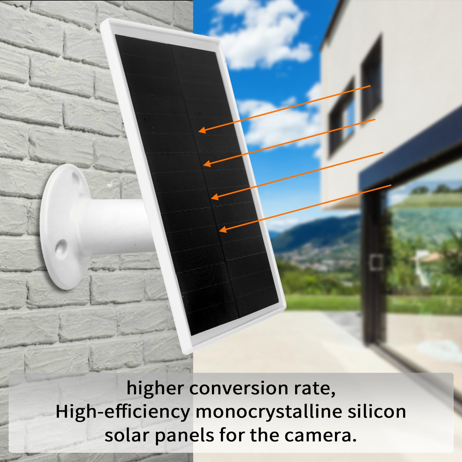 6W USB Solar Panel Charger for Security Cameras - IP66 Waterproof with Micro USB & USB-C Ports, 360° Adjustable Mount - Perfect for Outdoor Home Security, Trail Cameras, and Off-Grid Power Supply