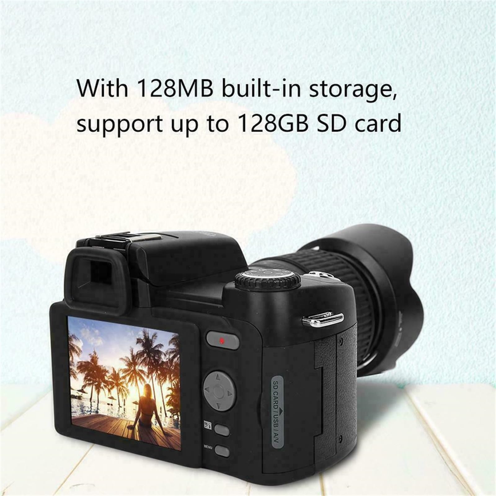 24X Optical Zoom Digital Camera with Auto Focus, 33MP DSLR Photography, 1080P HD Video Camcorder, 3 Lens Kit (Includes 64GB SD Card & Flashlight) - Perfect for Travel, Wildlife Photography, and Vlogging